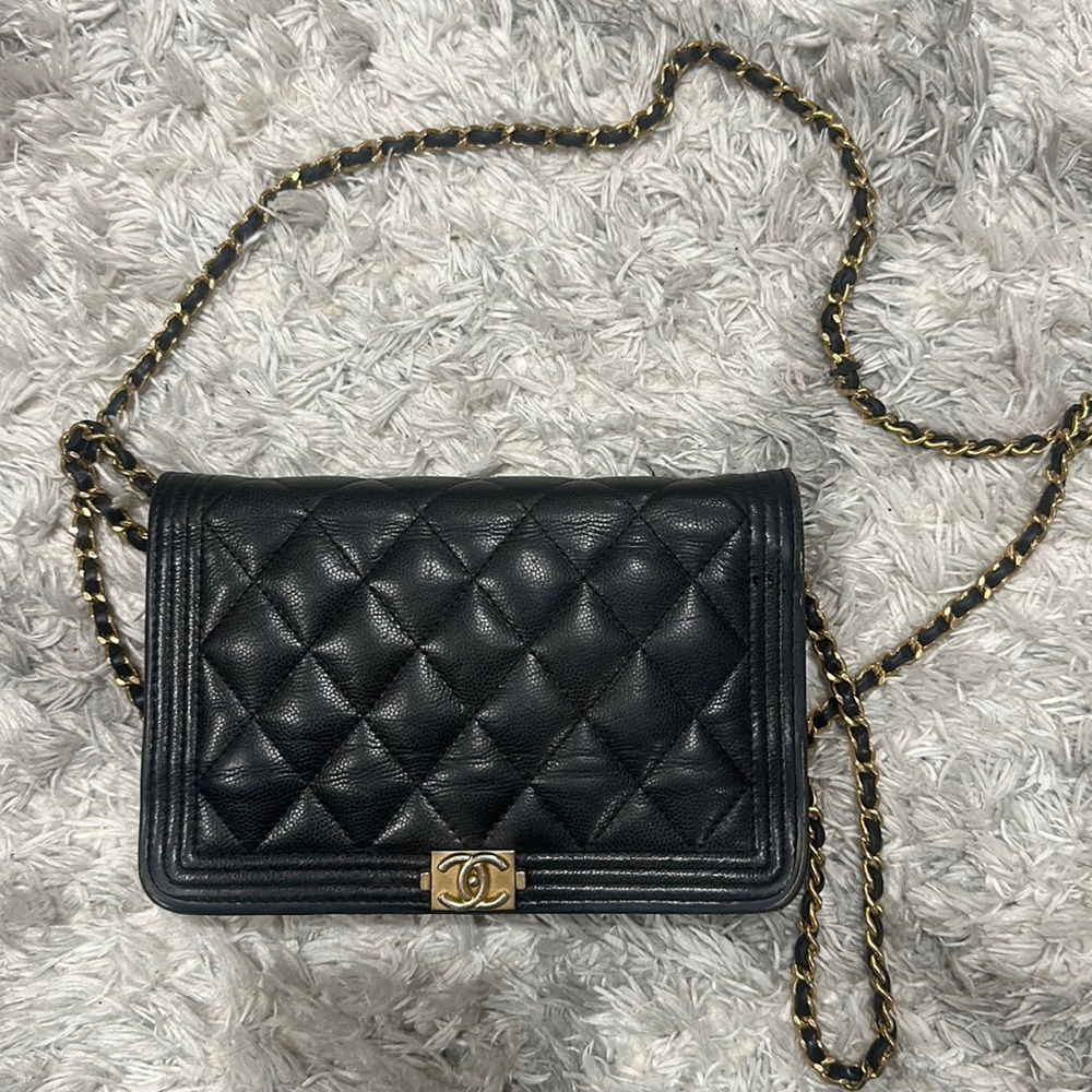 Authentic Chanel boy bag wallet on chain